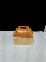 Made in Usa pottery lunch box coolie jar approx 7