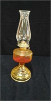 Beautiful vintage Amber colored oil lamp approx