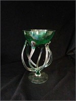 Beautiful green Art glass vase