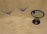 Glass Martini Glasses & Tiny Wine Glasses
