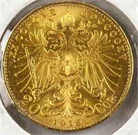 1915 Austro-Hungarian 20 Corona Gold (.900) Ducat