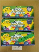 3 Crayola Washable Kids Paint ~ 9/Box
