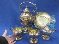 4pc rogers silver plated coffee set & plate