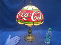 coca-cola shaded lamp - 19in tall