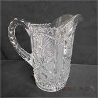 Pressed glass water jug 7.5"H