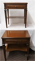 Pair of Gibbard 2 - 1 drawer end tables with under