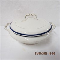 English bone china covered vegetable dish 12"