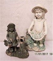 2 Composition garden ornaments 15 and 10"