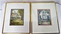 2 Framed prints signed Romance 84 and 87