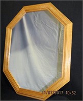 Oak framed octagon mirror
