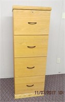 Wood finish 4 drawer filing cabinet
