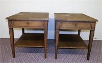 Pair of 2 tier, one drawer  end tables