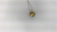 Canary yellow topaz solitaire necklace