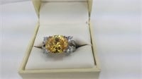 5.12 ct. canary yellow topaz dinner ring