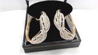 2 ct. diamond estate hoop earrings