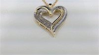 1.30 ct. diamond heart necklace