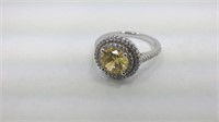 Canary yellow topaz dinner ring