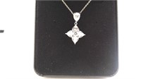 2.88ct white sapphire star necklace