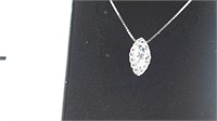 2.22ct White sapphire marque necklace