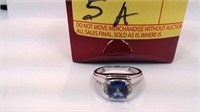 Men's 3.02ct sapphire diamond ring white gold