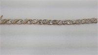 Rolex style diamond tennis bracelet