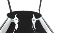 14kt white gold blue topaz earrings