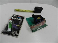 Lock Deicer, Drill Pump, and Tape Measure