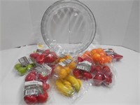 Glass Bowl with Fruit, NEW