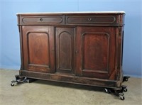 Victorian Walnut Sideboard with Marble Top