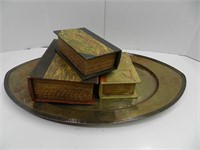 Platter and  Decorative Books