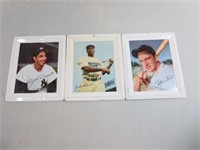 (3) Vintage Metal Baseball Star Pictures