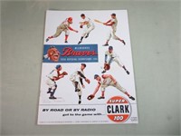 1956 Milwaukee Braves Score Card