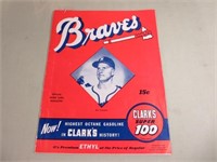 1953 Milwaukee Braves Score Card