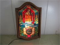 1979 Old Style Faux Stained Glass Lighted Sign