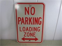 Metal No Parking Loading Zone Sign