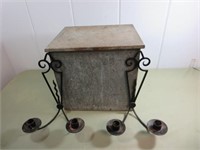 Vintage Galvanized Metal Milk Box & Pair