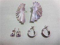 Sterling Silver Earrings, 17.5g