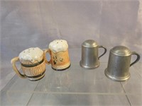 S & P Shakers -Pewter & Ceramic Mugs