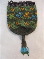 Small Antique Beaded Purse - No Drawstring