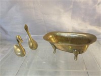Small Brass Geese & Bathtub