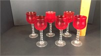 Set of Six Ruby Goblets