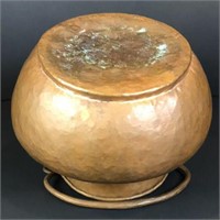Hammered Copper Pot with Handle