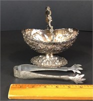 Silver Server with Handle & Tongs