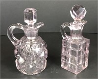 (2) Vintage Pattern Glass Cruets