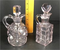 (2) Vintage Pattern Glass Cruets