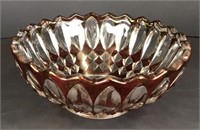 Ruby and Clear Crystal Bowl