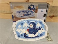 Snowman Oval Serving Platter(InTime4theHolidays!)
