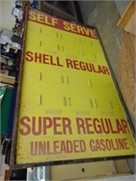 Vintage Metal Shell Gas Price Sign