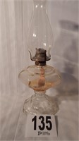 OLD GLASS OIL LAMP 18"