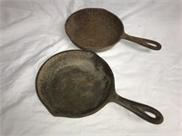 (2) cast iron small skillets